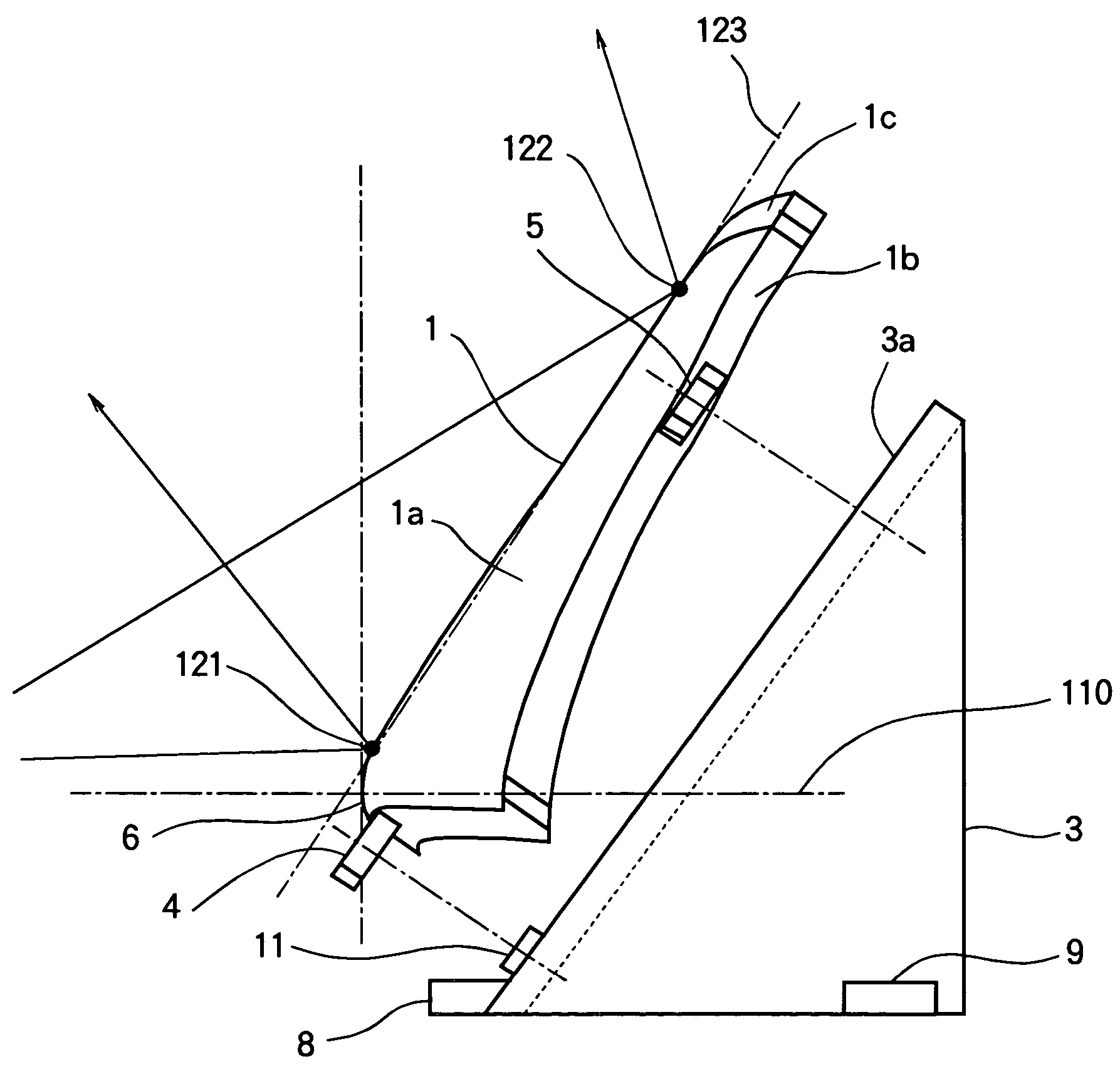 Supporting mechanism of reflector and projection apparatus