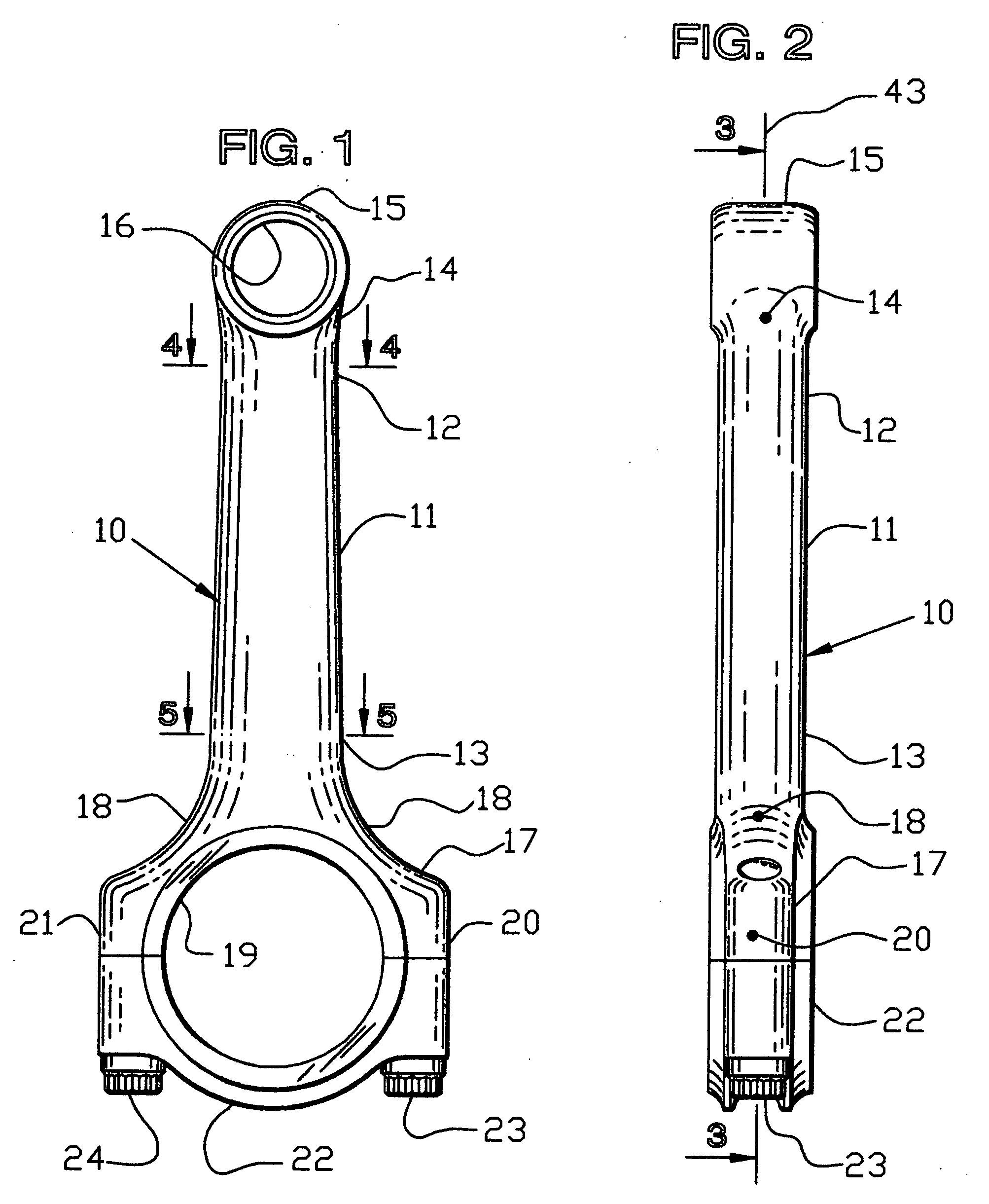 Engine connecting rod for high performance applications and method of manufacture