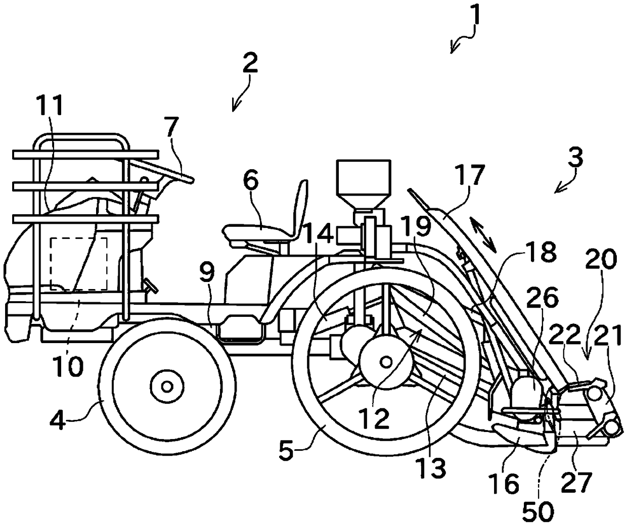 Seedling extraction guide member and seedling transplanter provided with same