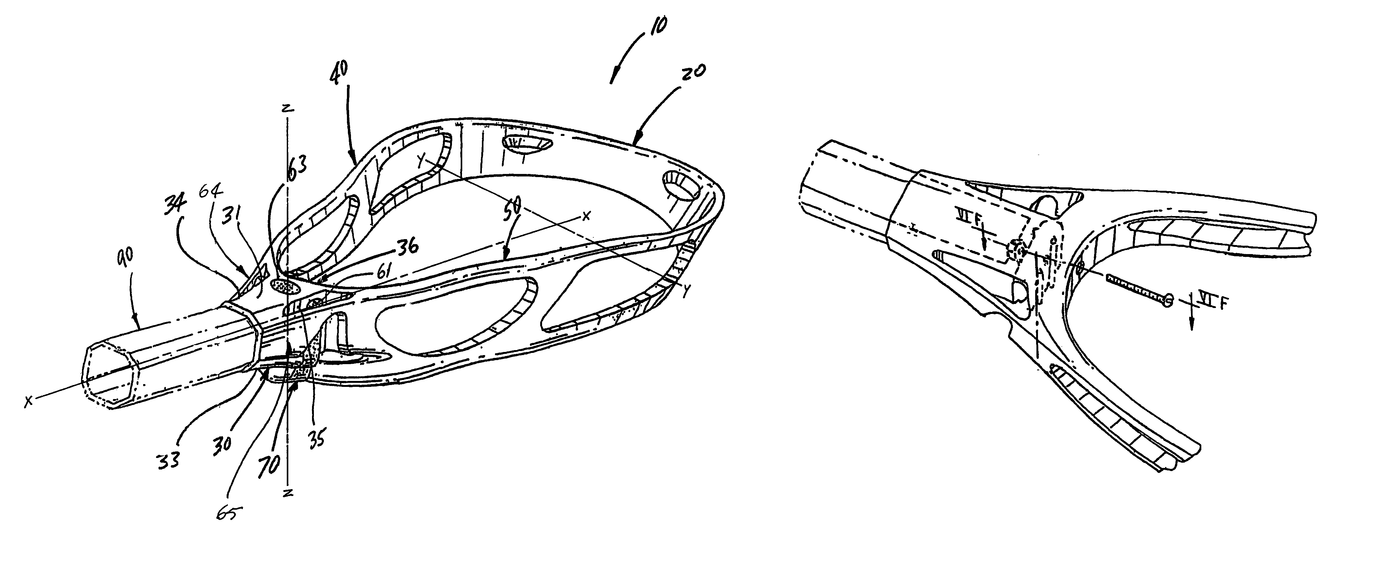 Ball catching and delivery frame with variable flex