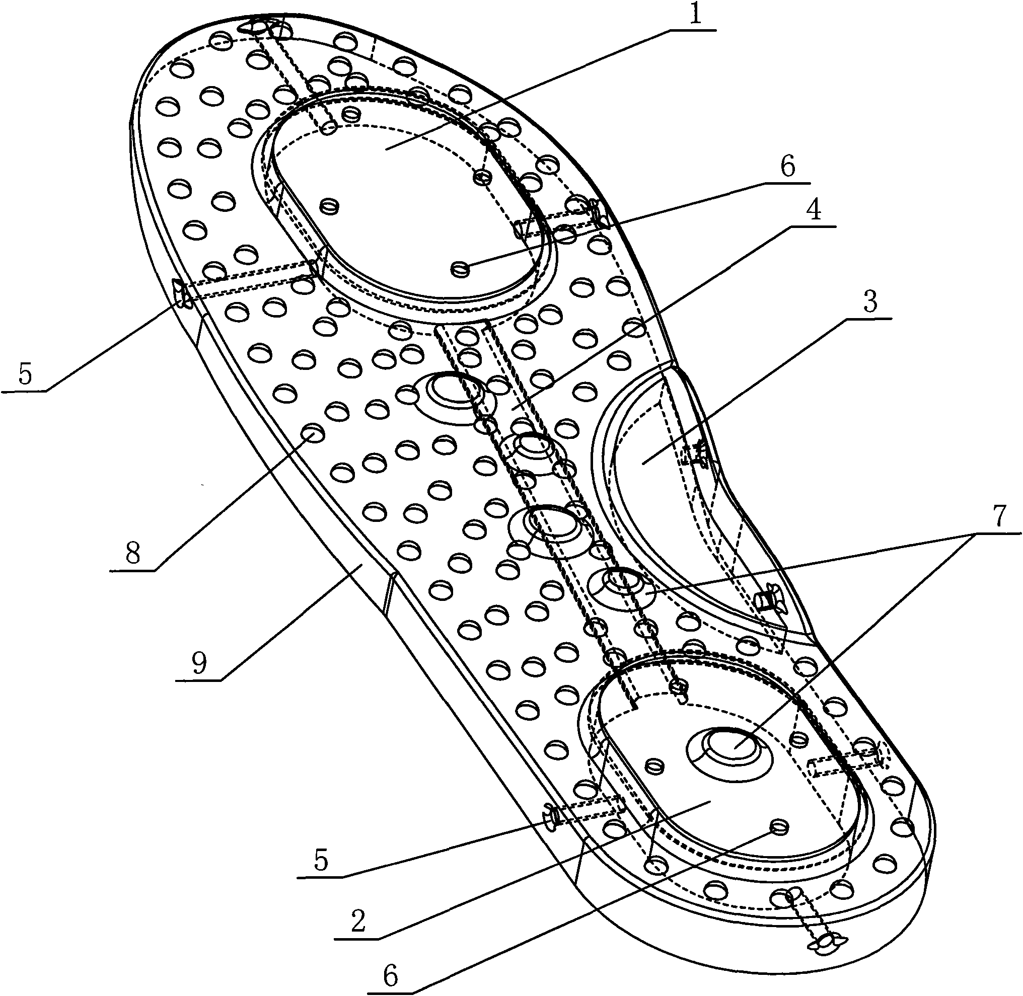 Automatic air-circulation pelma damping massage insole