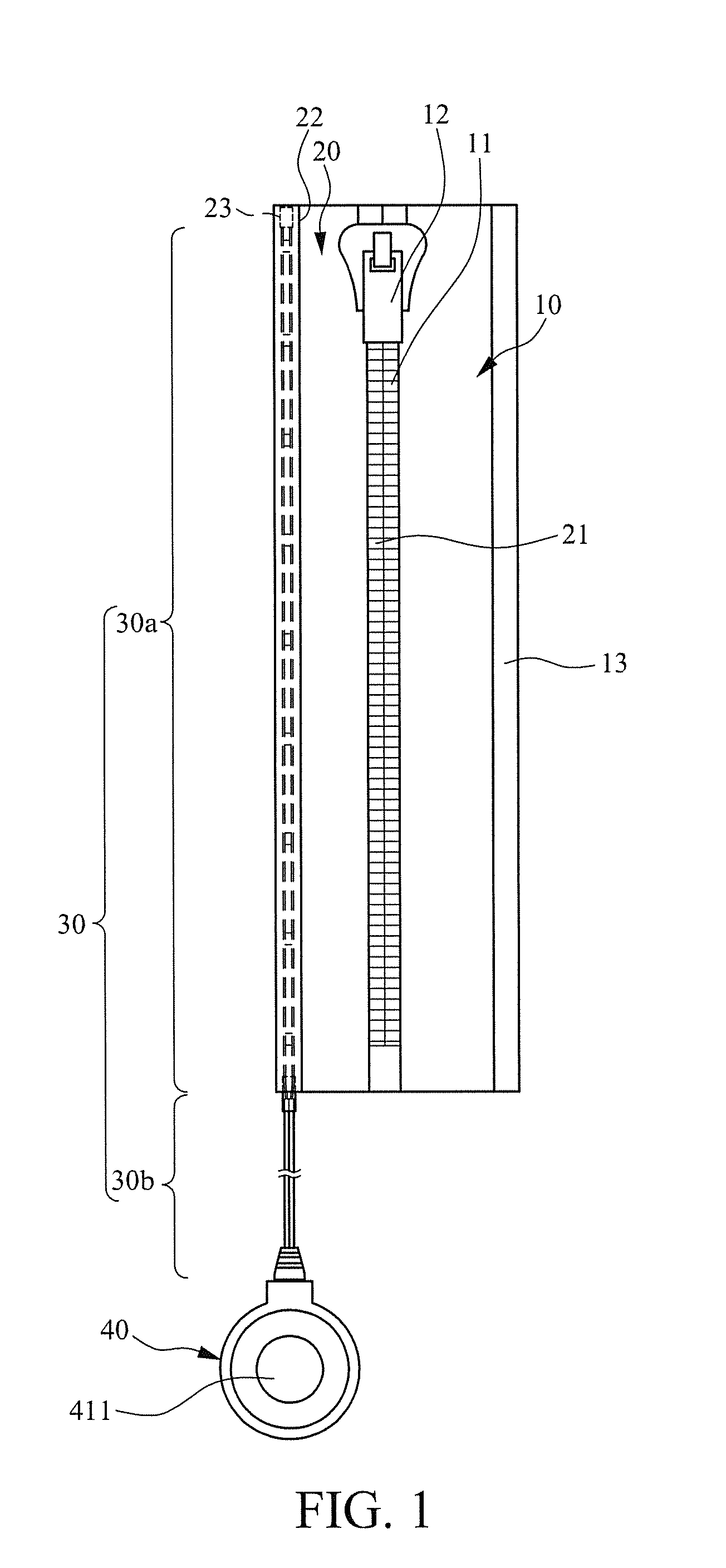 Light bar-combined removable zipper