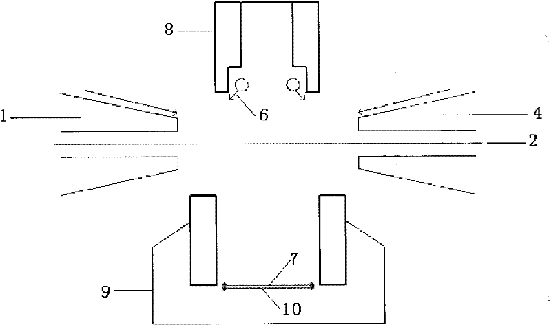 Control device and method for eliminating adhering strip steel of extremely thin material overlap joint welding machine magnetic scissors