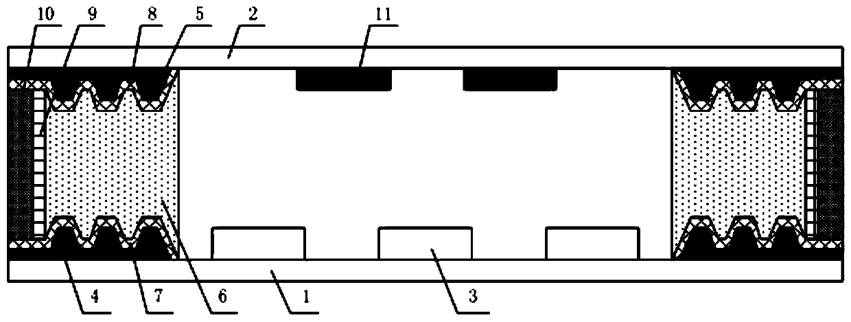 Organic light-emitting diode display panel packaging structure, manufacturing method, and display device