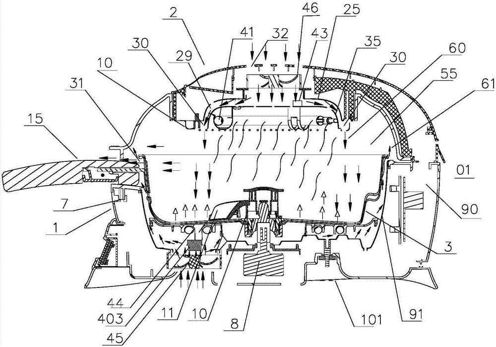 Efficient and energy-saving roasting pan and heating method for same