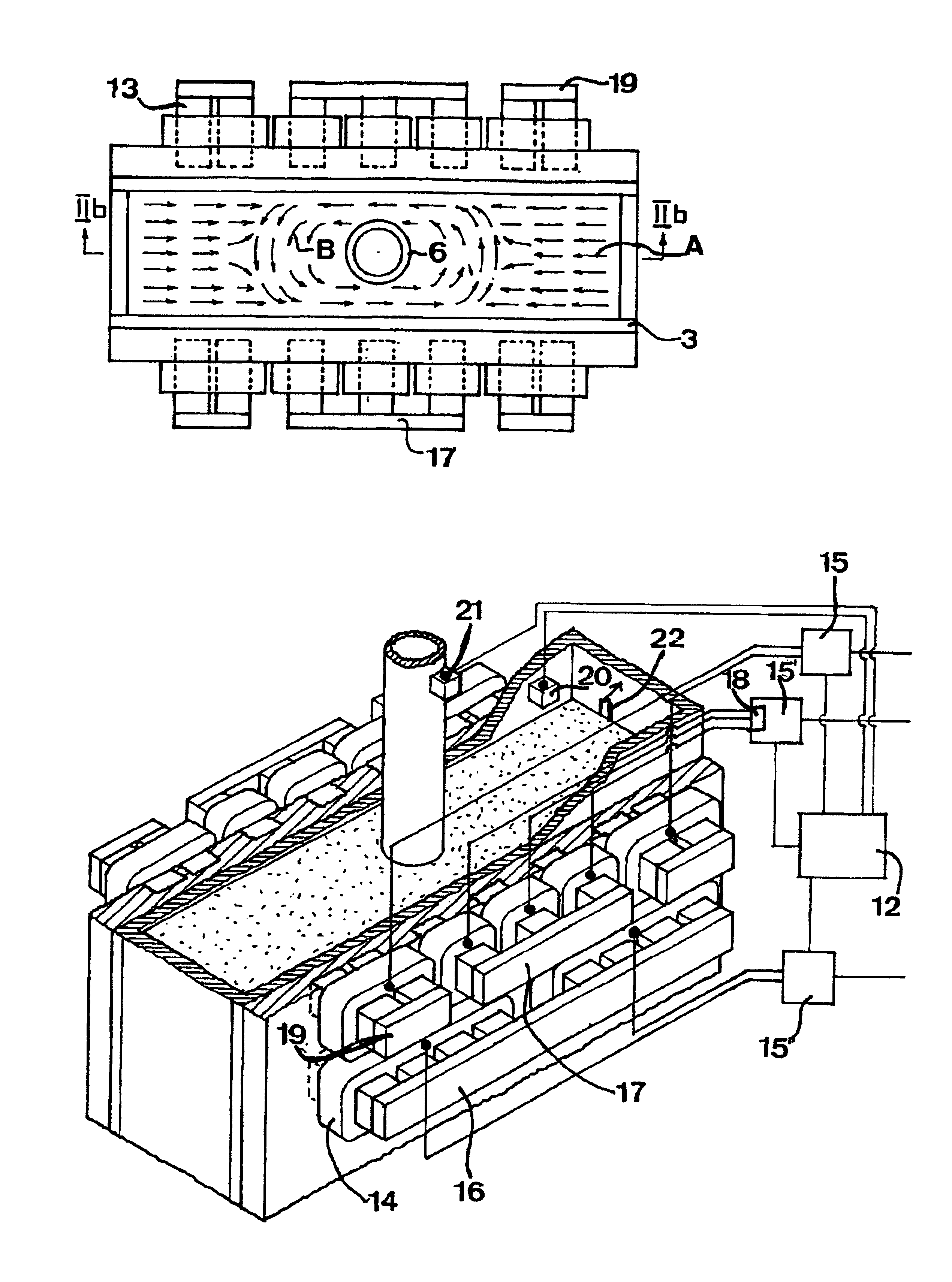 Device and a method for continuous casting