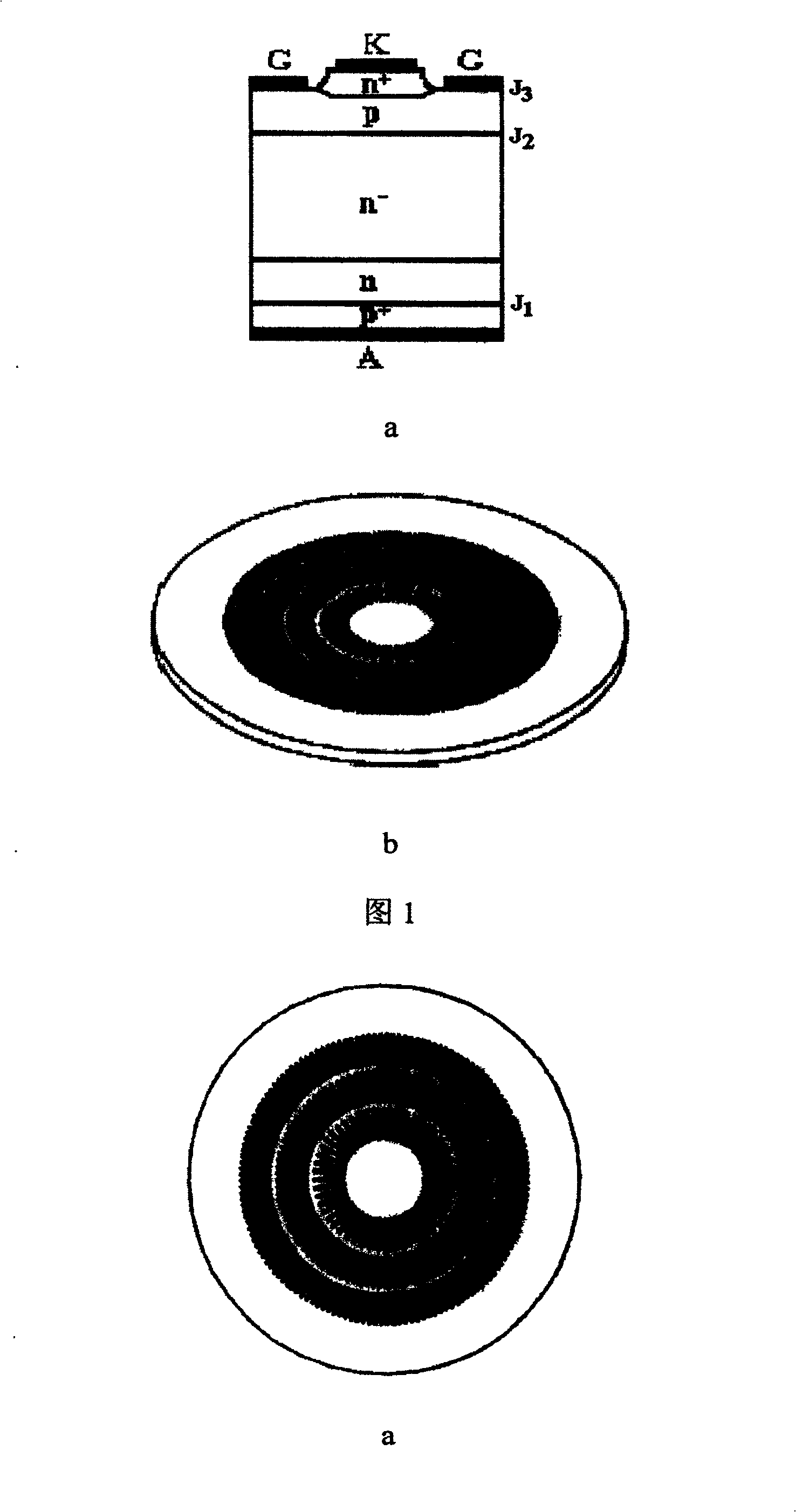 Gate-cathode structure design method for gate pole converting thyristor GCT