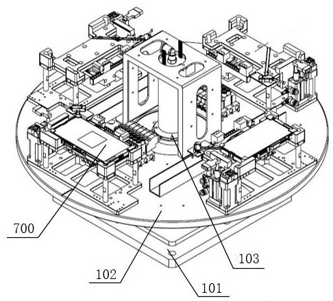 A mobile phone card and card tray automatic disassembly and marking production line and production process