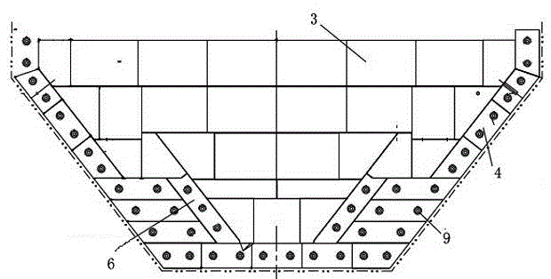 Molten tin bath bottom-brick structure