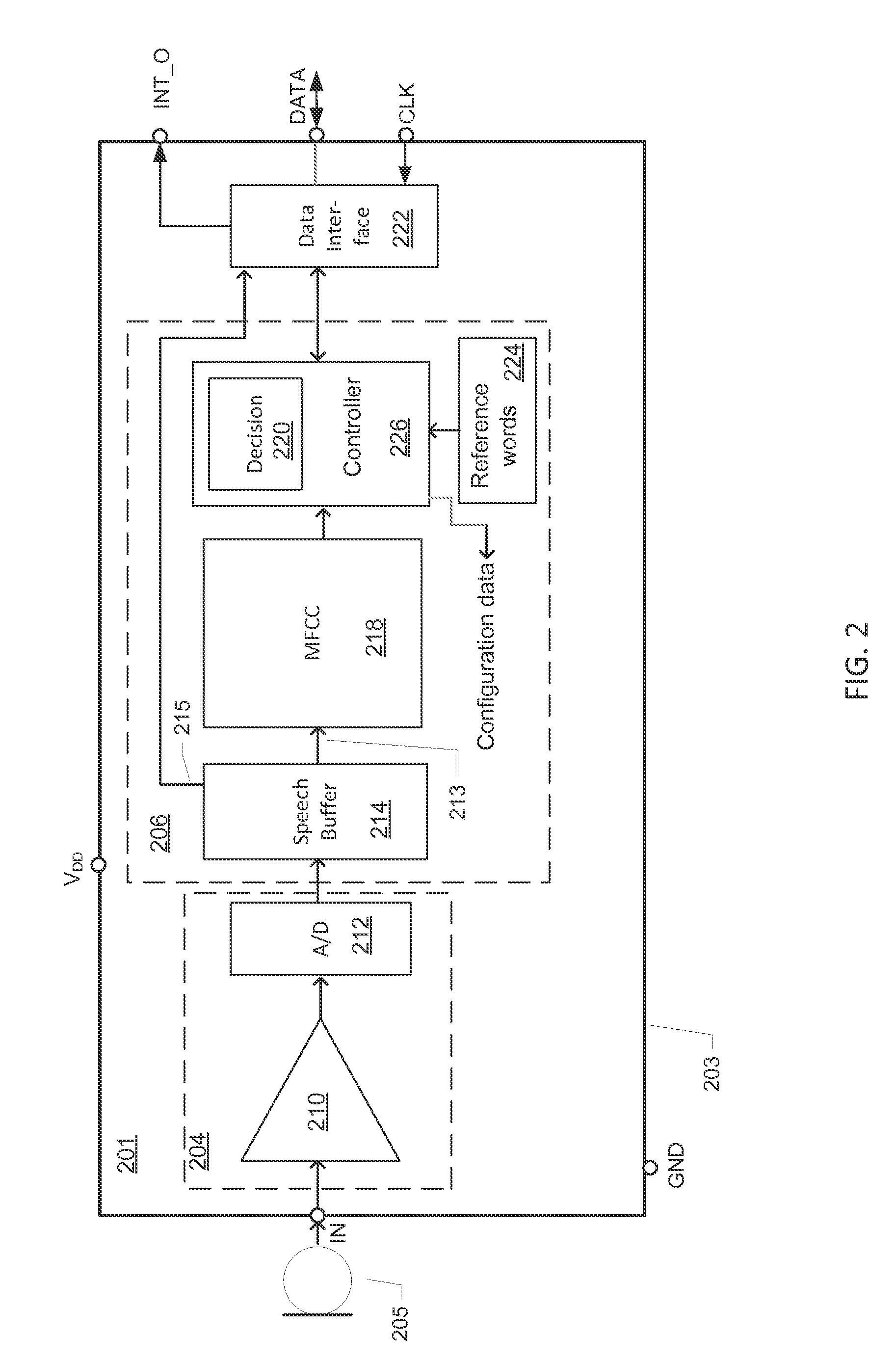 Microphone circuit assembly and system with speech recognition