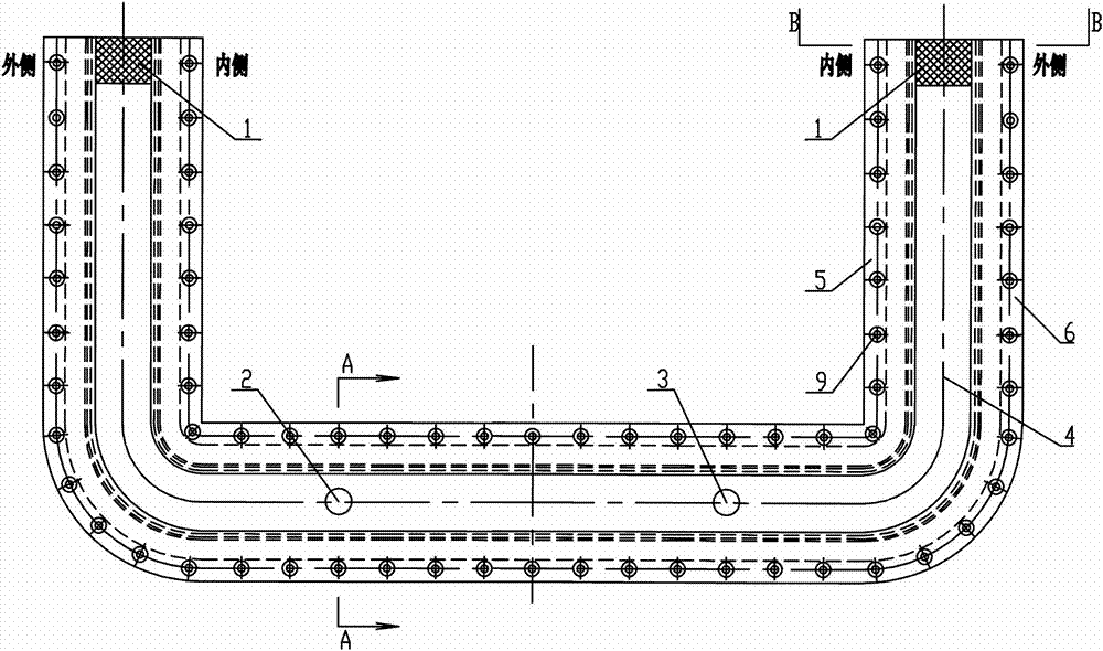 Water stop structure of movable working gate and sealing device