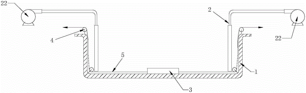 A device for collecting anode slime at the bottom of an electrolytic tank in a zinc electrolytic refining process