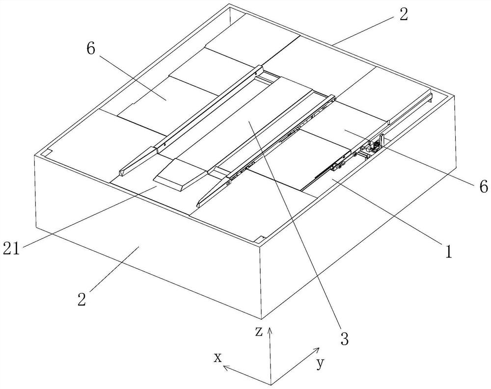 Flat Mobile Parking Garage with Lifting Rotation Mechanism