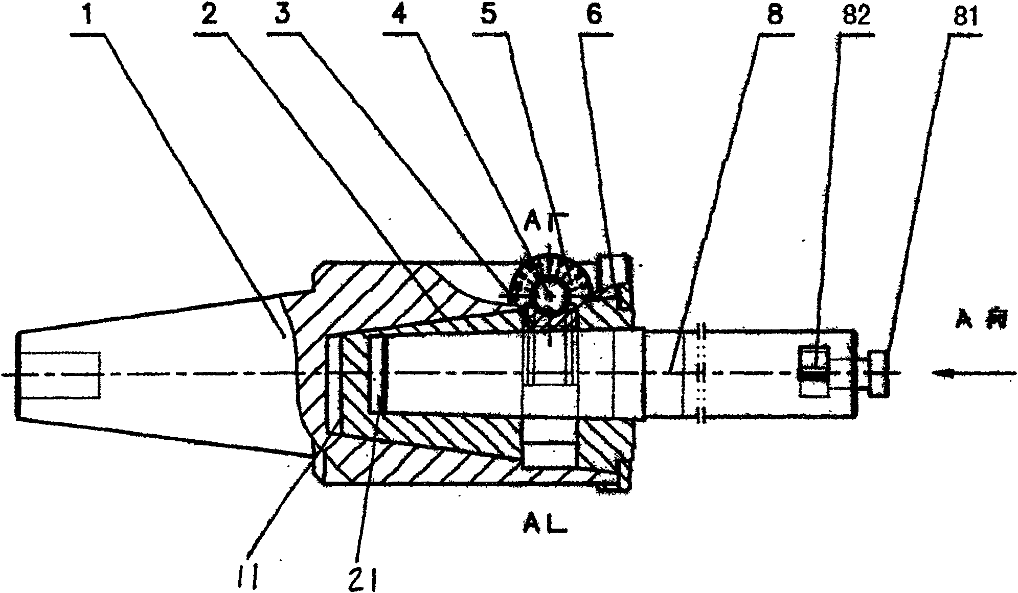 Method for fine adjusting for boring cutter tool feed amount and adjustment device