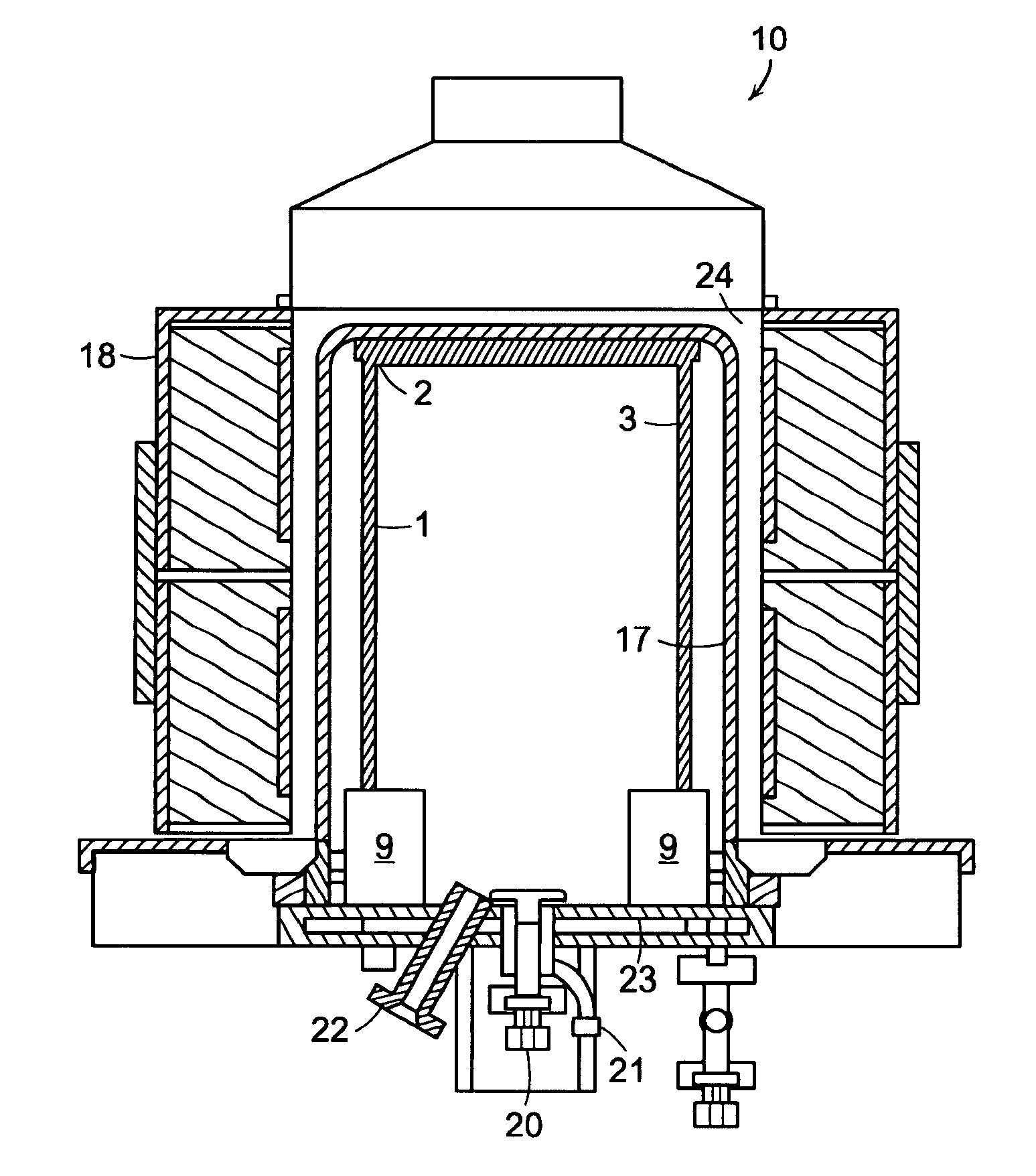 Chuck and bridge connection points for tube filaments in a chemical vapor deposition reactor