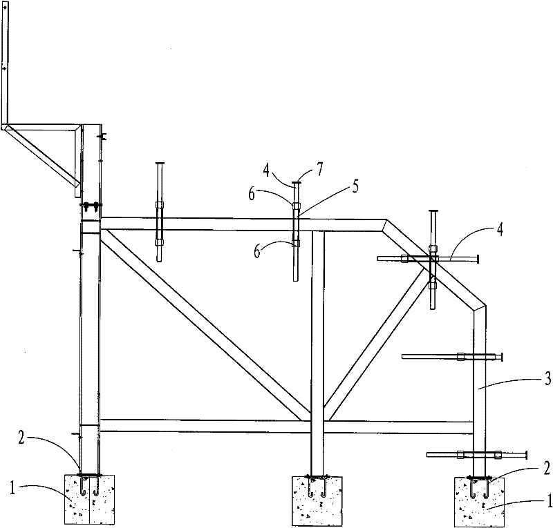 Assembled adjustable steel bar binding clamping fixture support