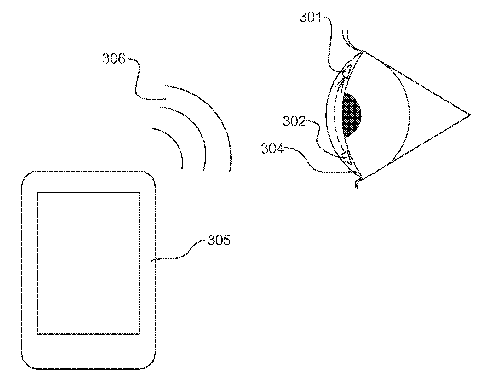 Ophthalmic lens system capable of interfacing with an external device