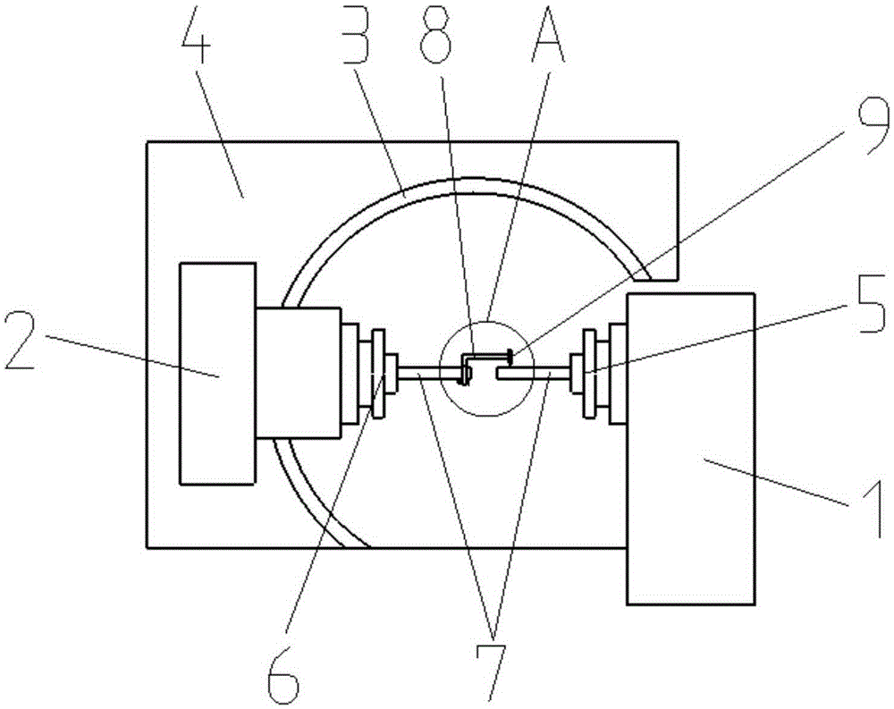 Horizontal correcting device and method of two spindles of rolling detection machine