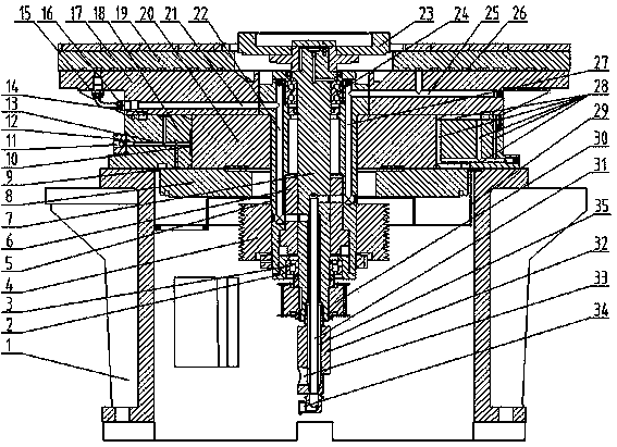 Lower disc device for two-sided precision grinding and polishing combined machine tool