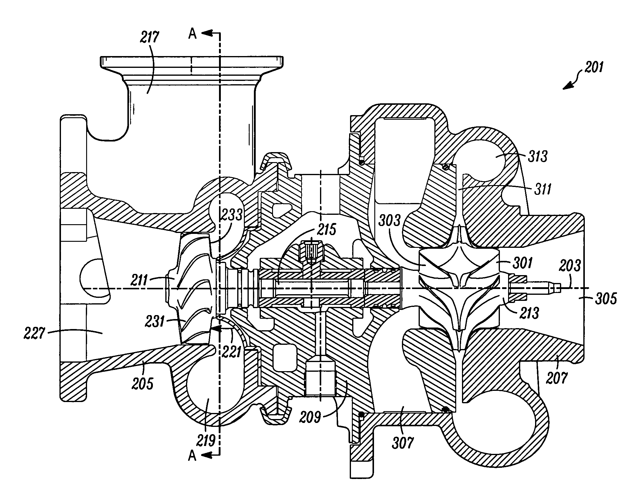 Axial turbine wheel