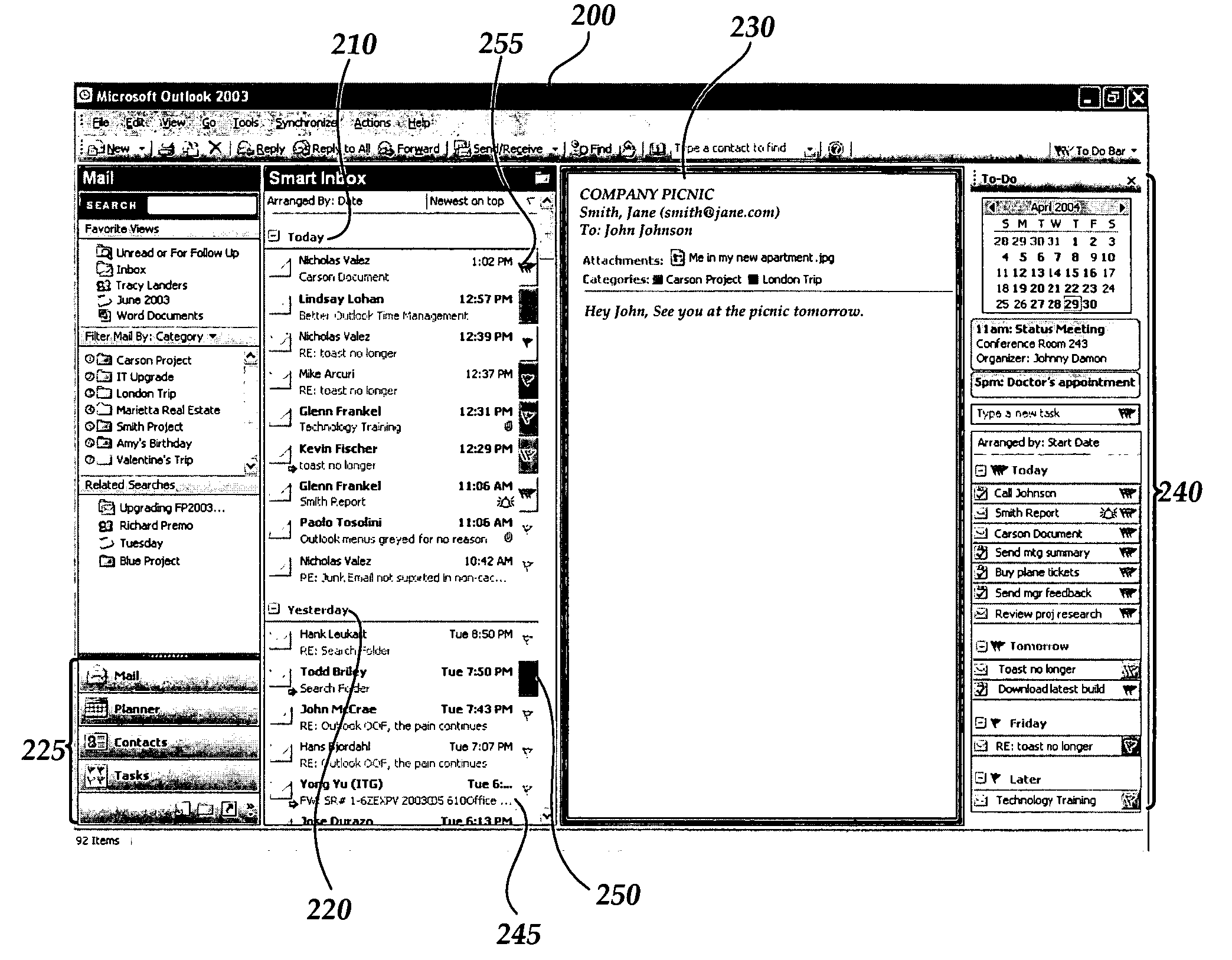 User interface for providing task management and calendar information