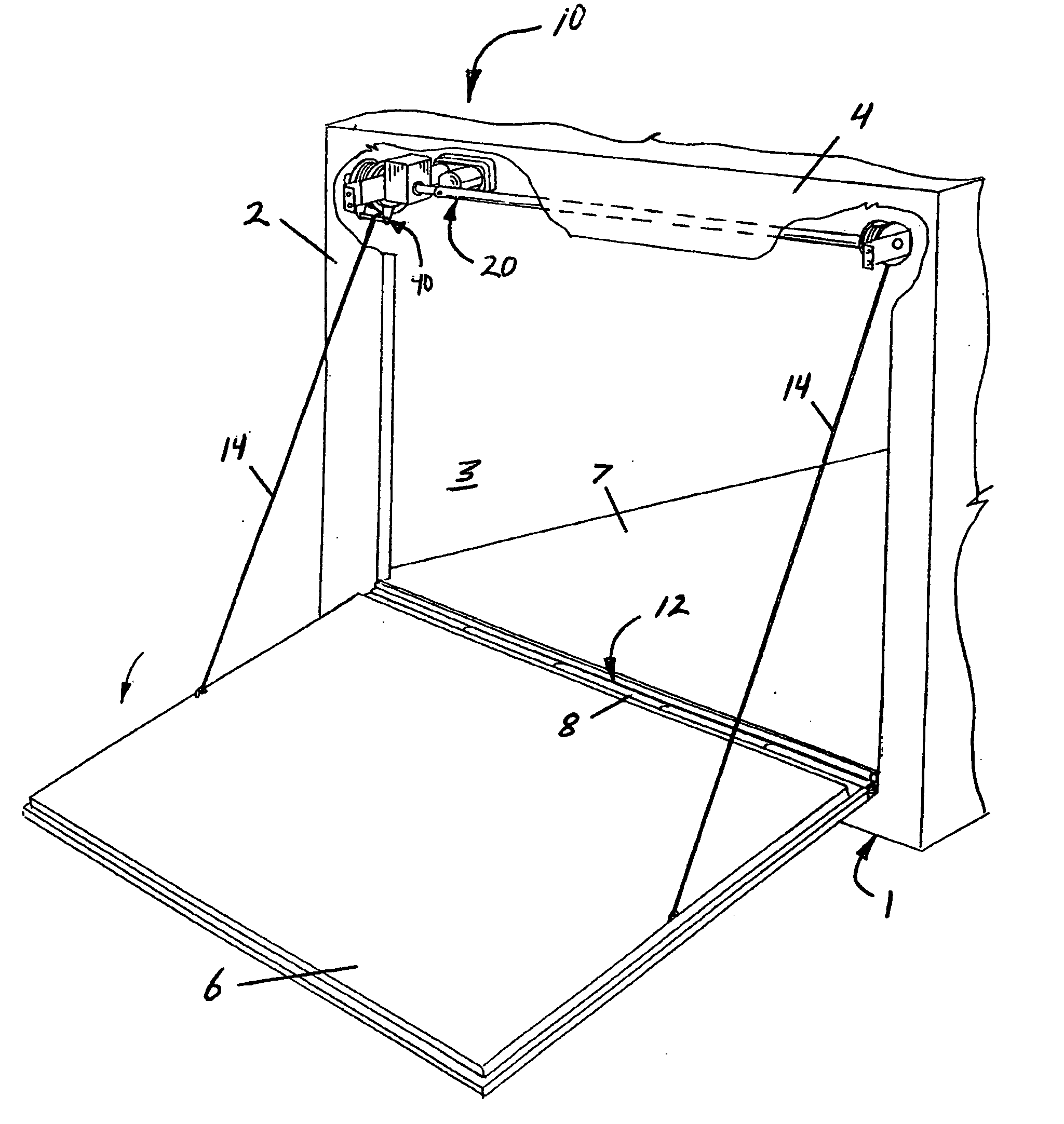 Powered ramp door lift