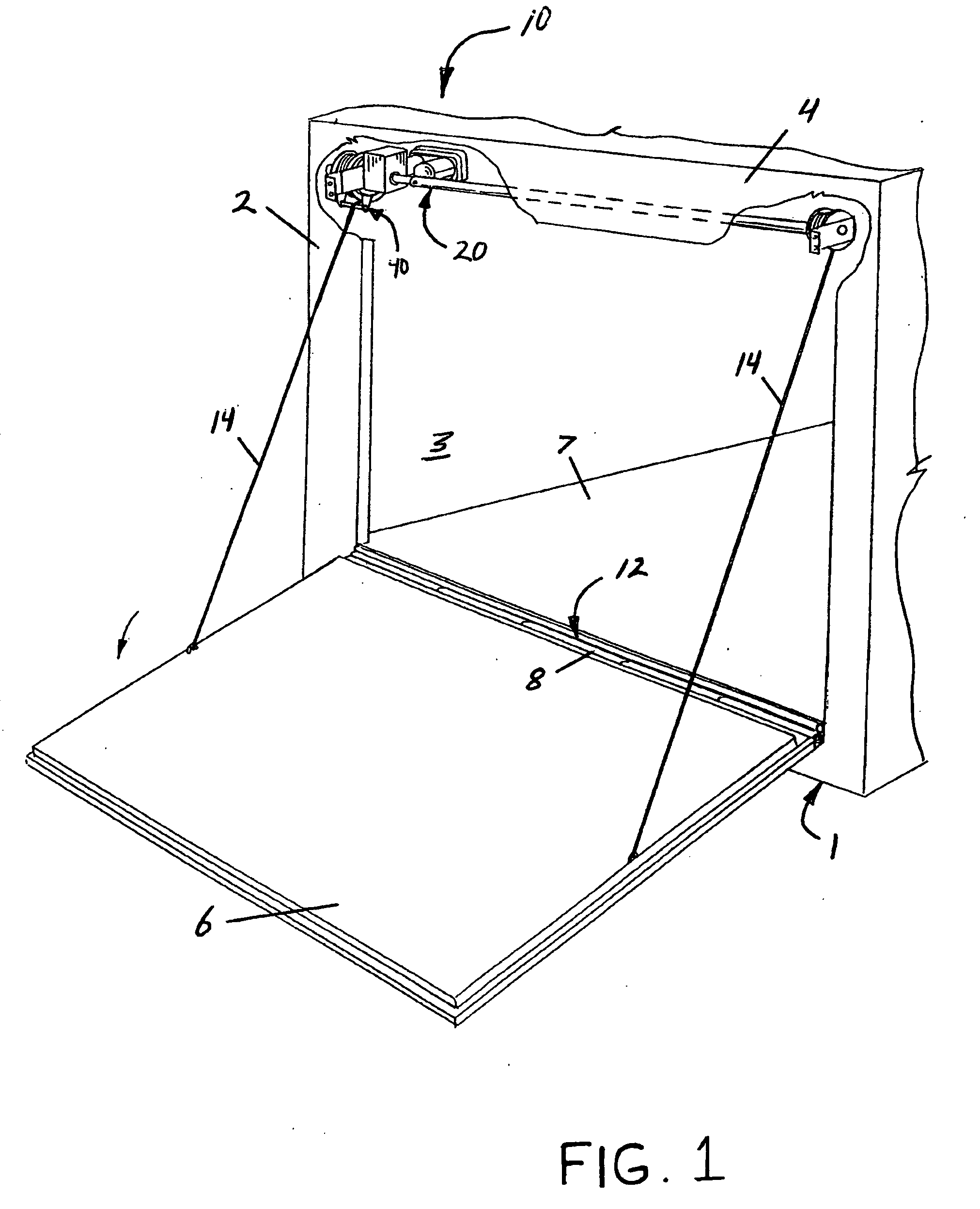 Powered ramp door lift