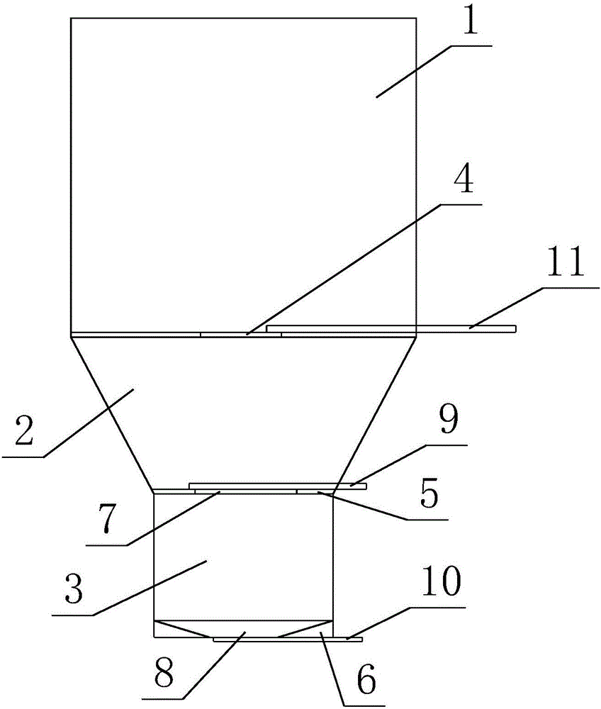 Quantitatively weighing device for packaging grains