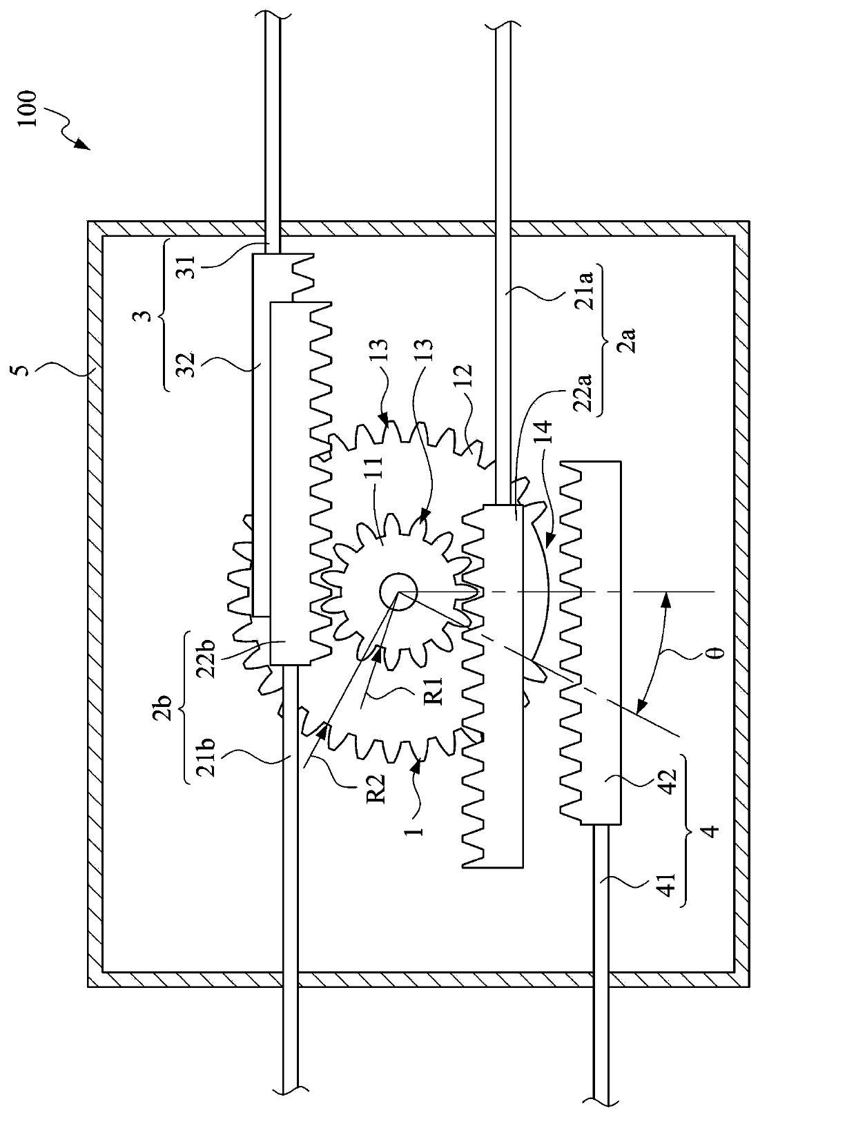 Gear type time difference brake device