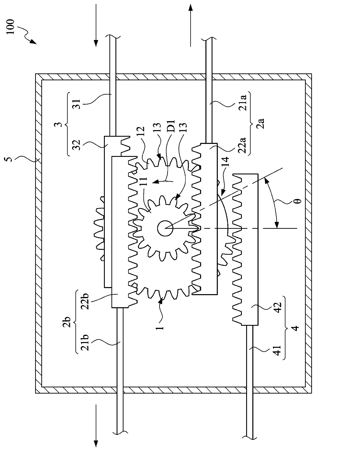 Gear type time difference brake device