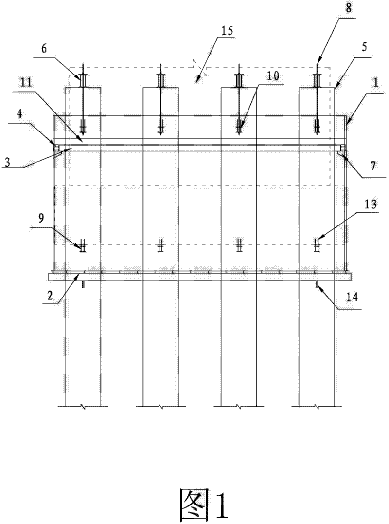 Deepwater single-wall steel overhead bin cofferdam and construction method thereof