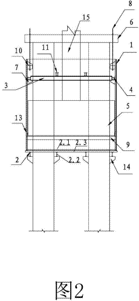 Deepwater single-wall steel overhead bin cofferdam and construction method thereof