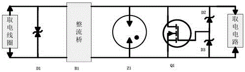 220KV current transformer electricity-using overcurrent protection circuit