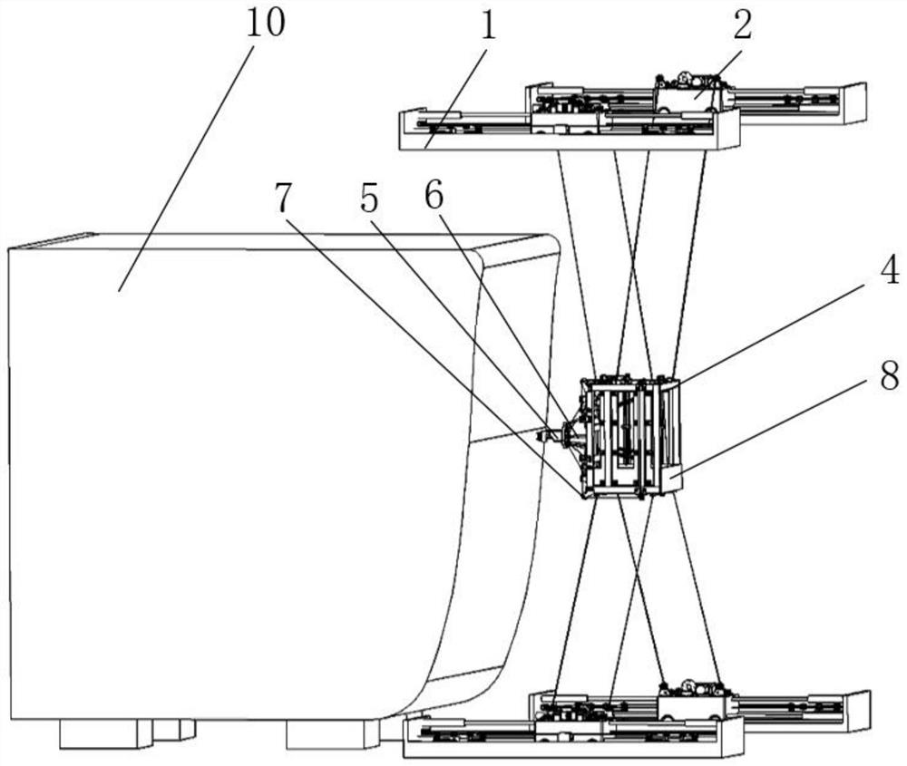 Cable-strut hybrid drive spraying robot with variable working interval