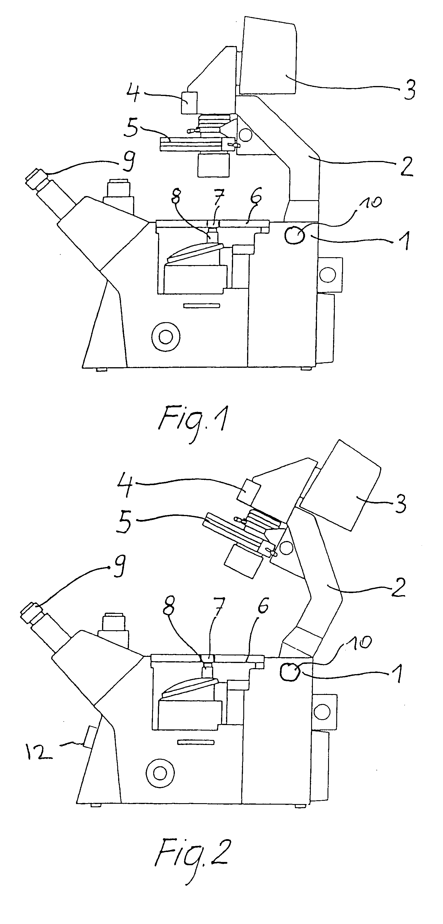 Arrangement for tilting an illumination carrier on an inverse light microscope