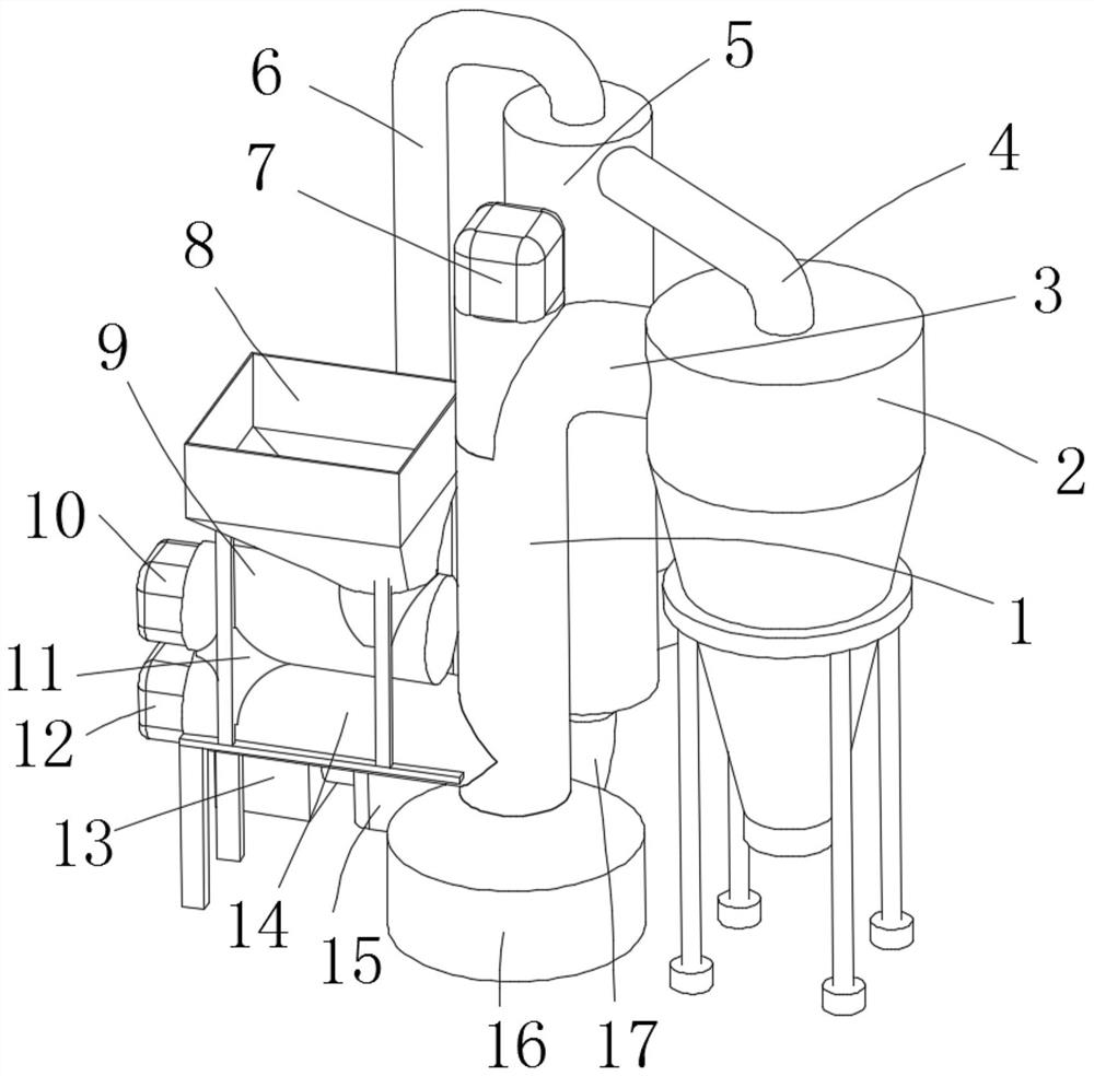 A raw material drying device for the production of solid toilet cleaner