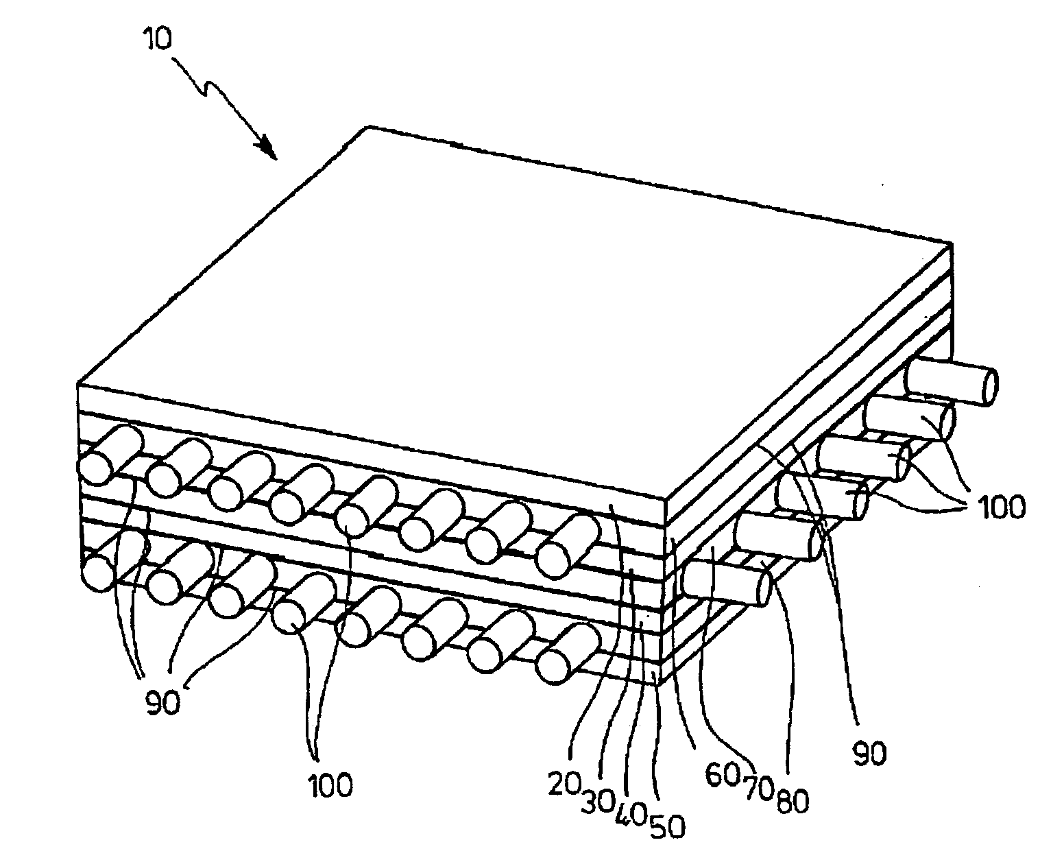 Metallic layer material, reinforced with basalt fibers, as well as products made thereof