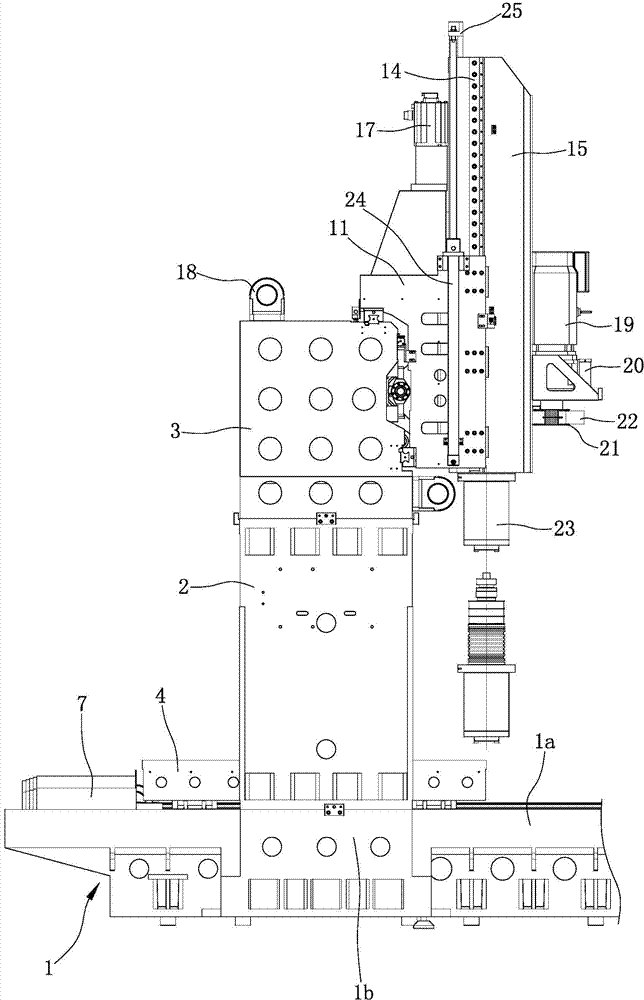 Portal machining center combination for large part machining