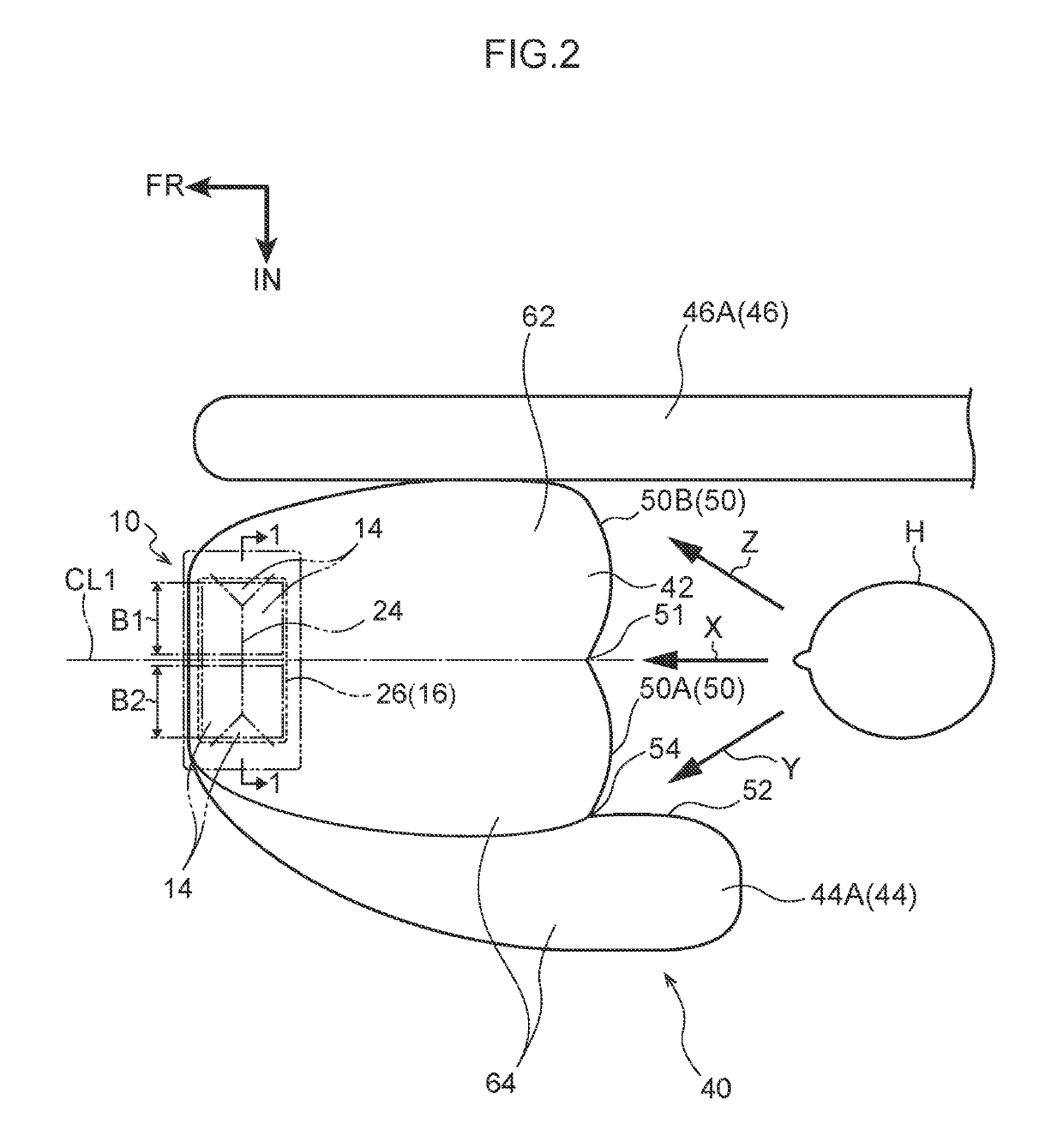 Front passenger seat airbag device