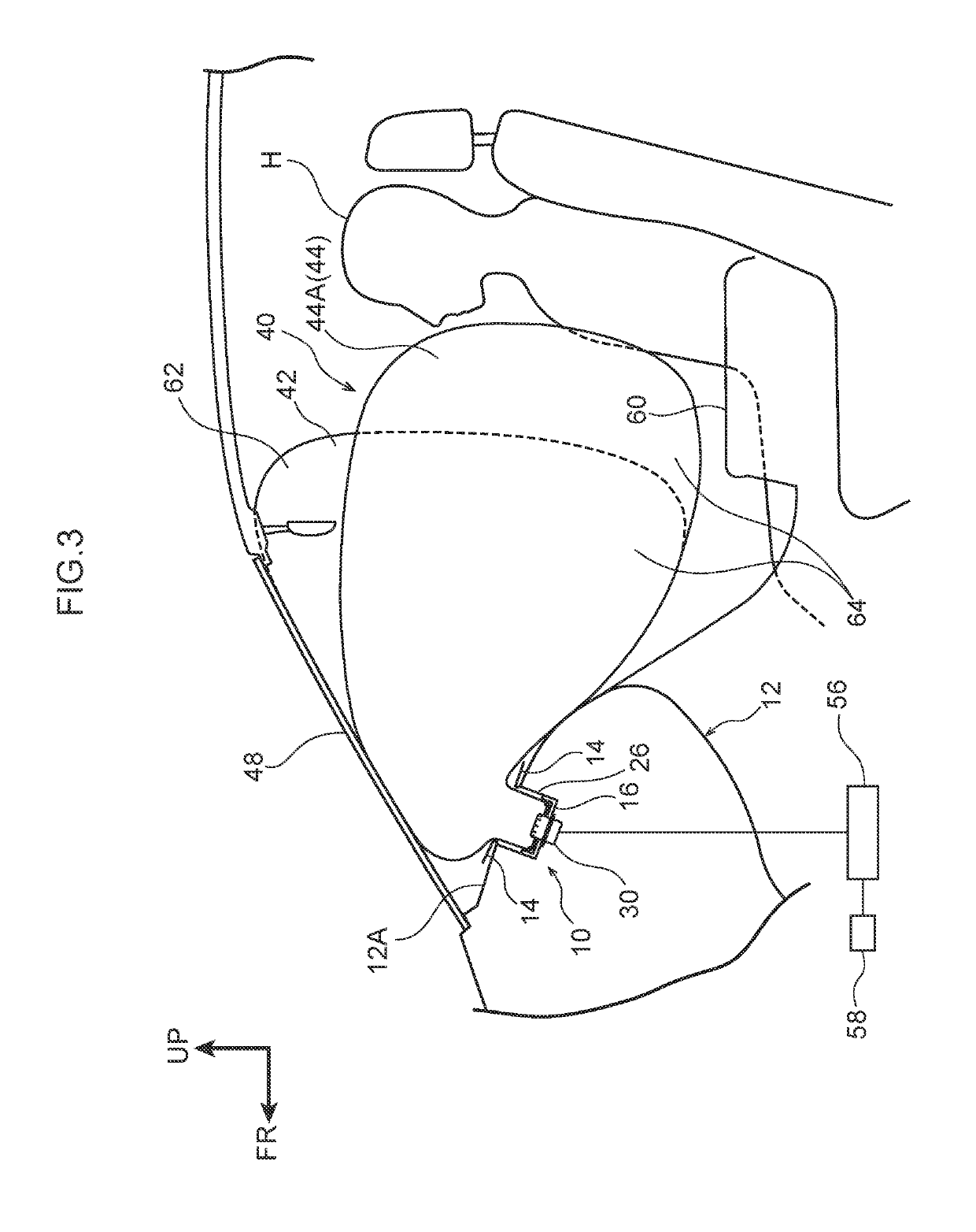 Front passenger seat airbag device