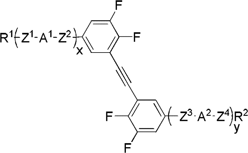 Side difluorine substituted diphenylacetylene liquid crystal compound, preparation method for same and application thereof