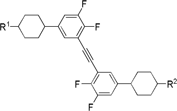 Side difluorine substituted diphenylacetylene liquid crystal compound, preparation method for same and application thereof