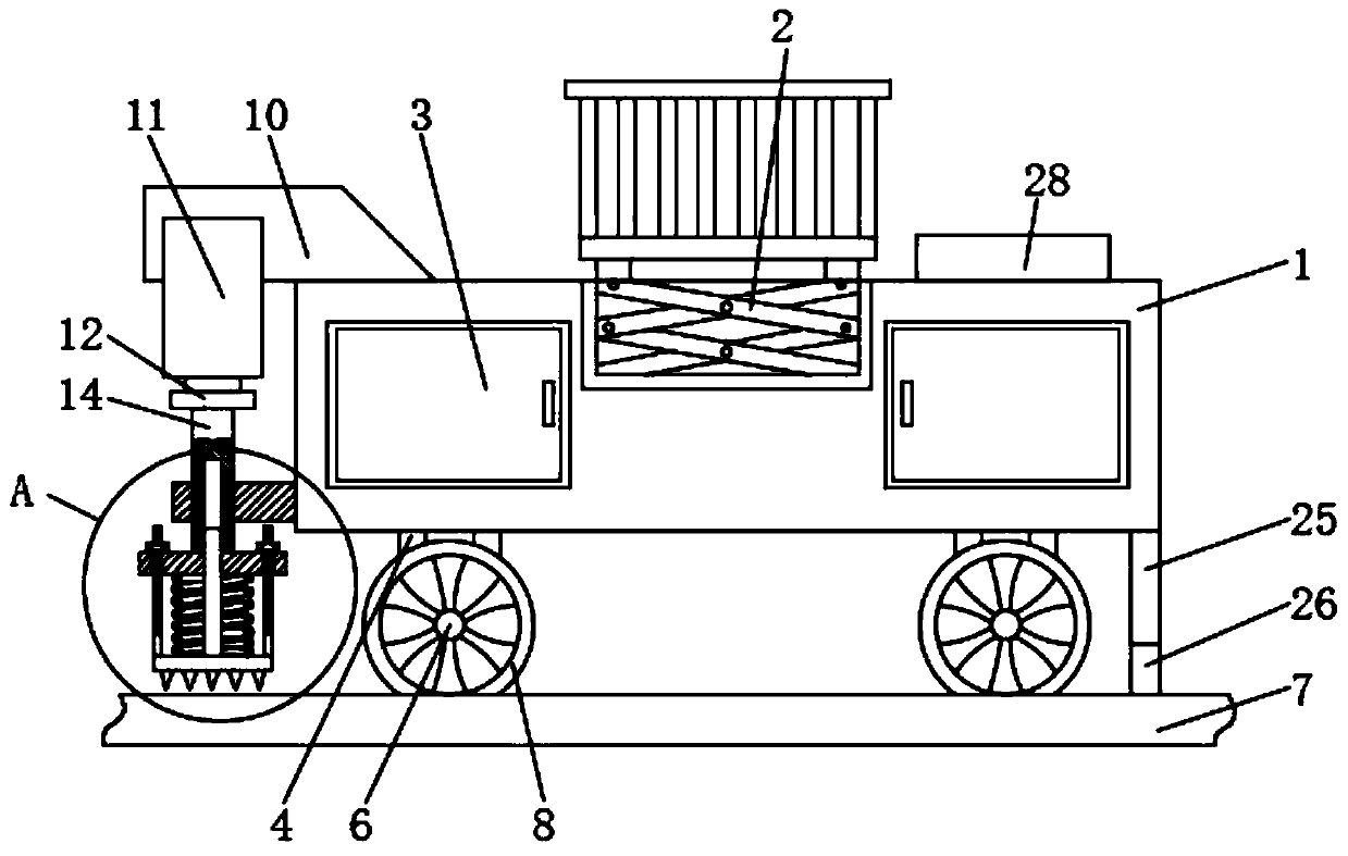 A mine restoration auxiliary fixing mechanism