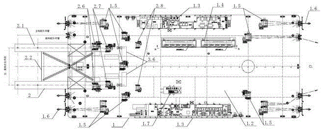 Special lifting and vibration-driving ship for integrated driving of cell type steel sheet pile large cylinders and vice cells