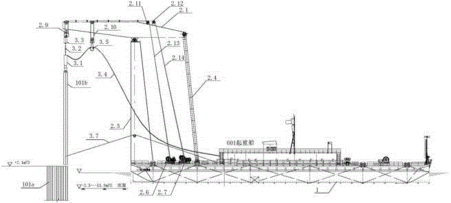 Special lifting and vibration-driving ship for integrated driving of cell type steel sheet pile large cylinders and vice cells