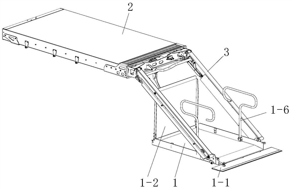 Compact large-stroke barrier-free elevator for medium and large passenger cars