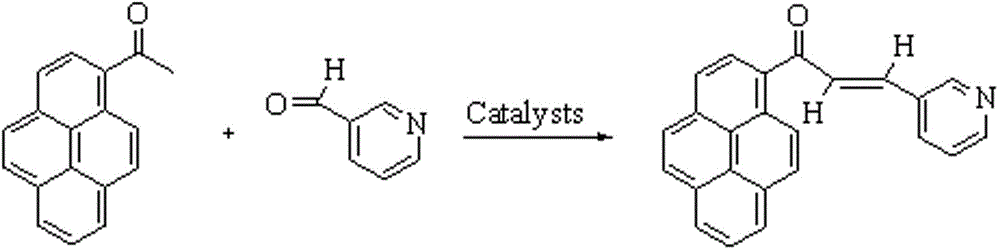 Novel pyrenyl chalcone derivative and synthesis method thereof