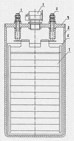 Water-loss prevention and short-circuit prevention bag type alkali storage battery