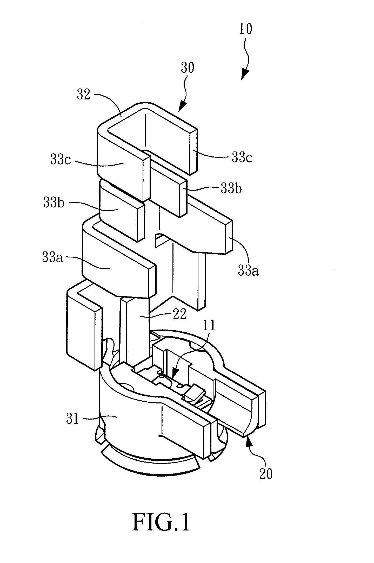 Coaxial cable connector with a connection terminal having a resilient tongue section