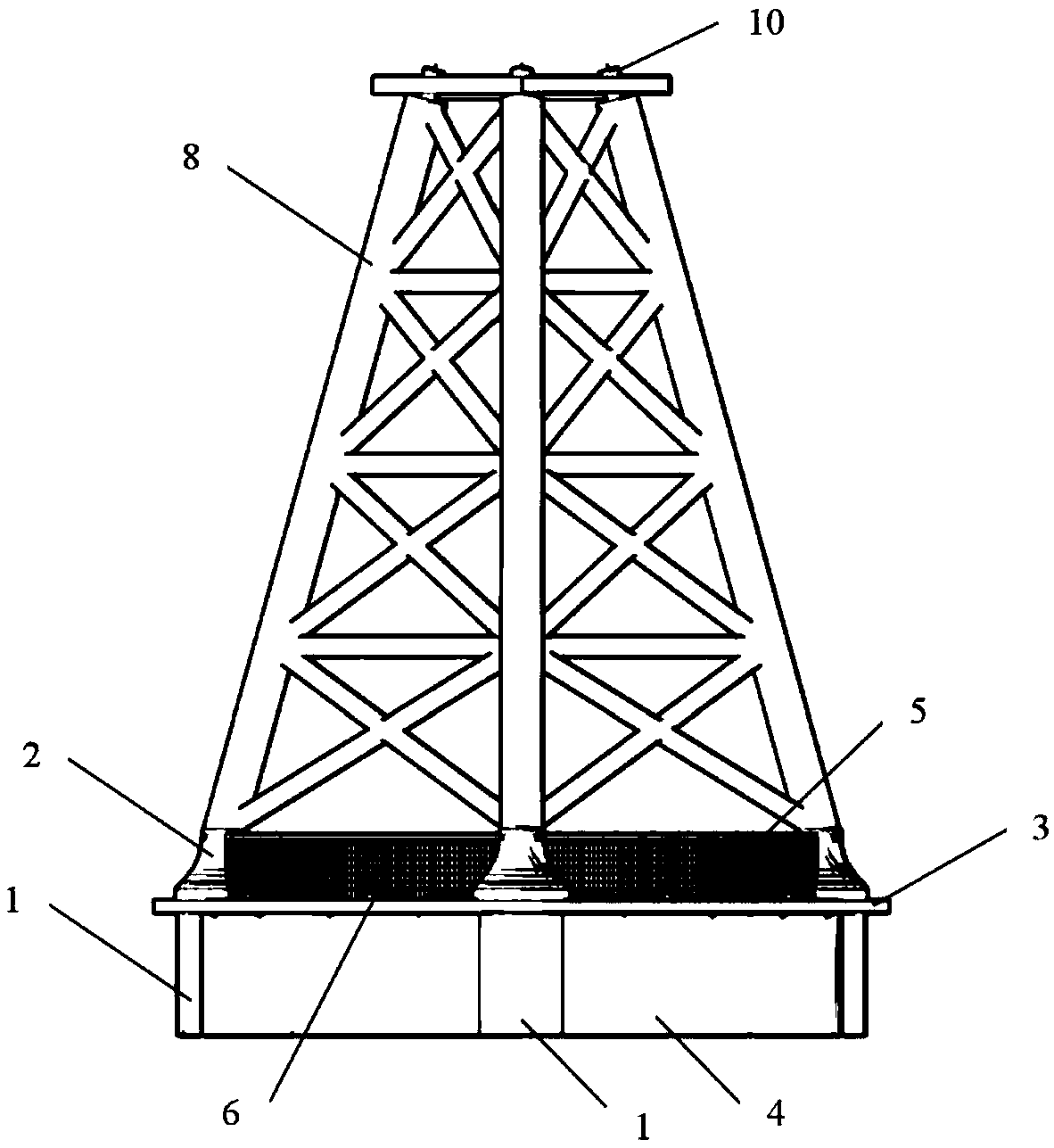 Anti-scouring negative pressure multi-barrel combined offshore wind turbine base combined with artificial fish reefs